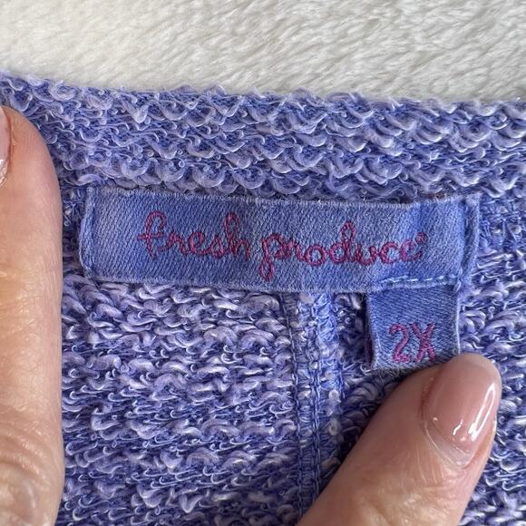 Fresh Produce Plus 2X Sea Star Sunset Sweatshirt French Terry Starfish Print - Picture 6 of 12